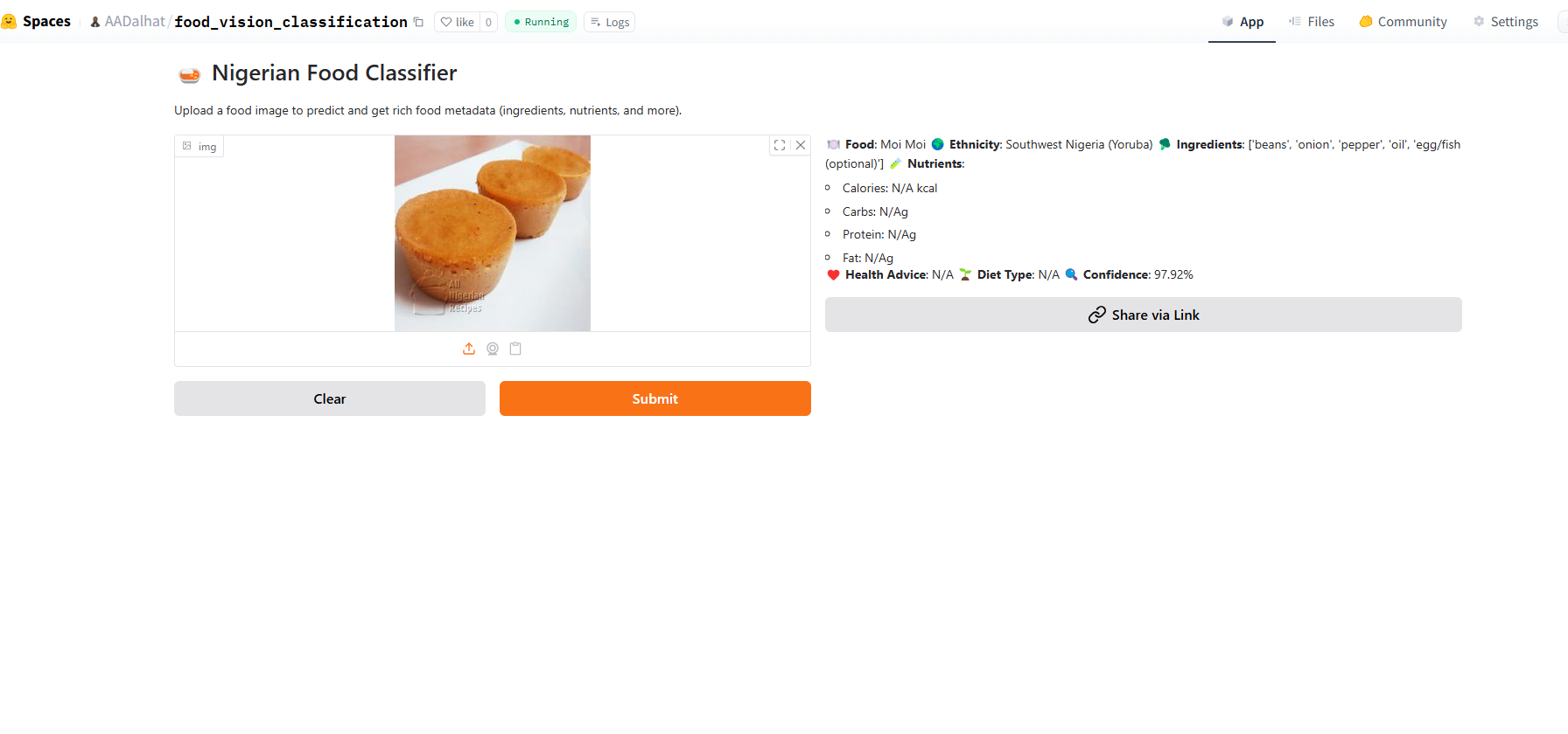 FoodVision - Nigerian Food Classifier